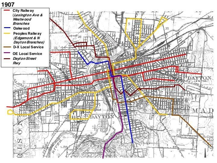 Dayton Transit History + Development, in maps mostly.